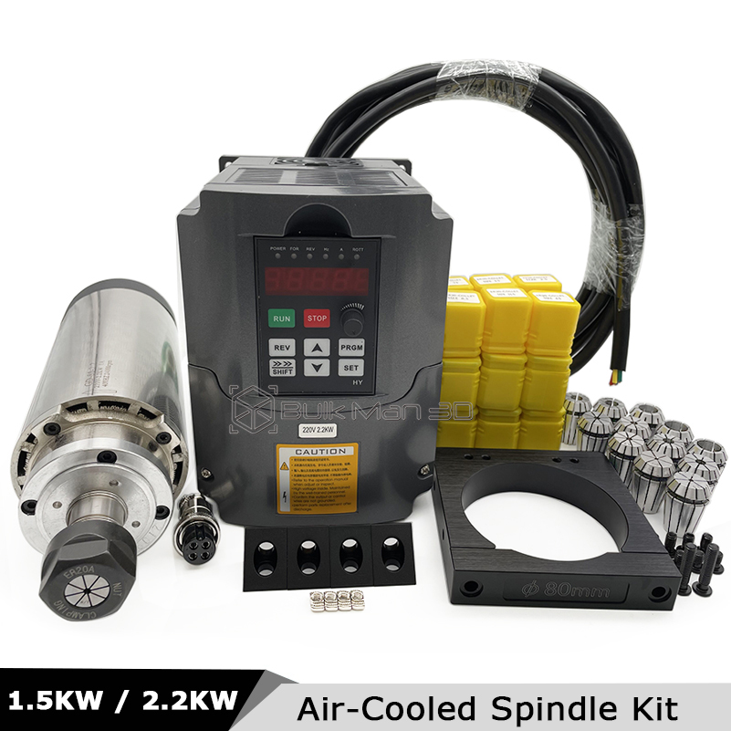 2.2KW 1.5KW Air Cooled CNC Spi - огляд і ціна Air Cooled 1.5Kw Spindle Motor Inverter 110V